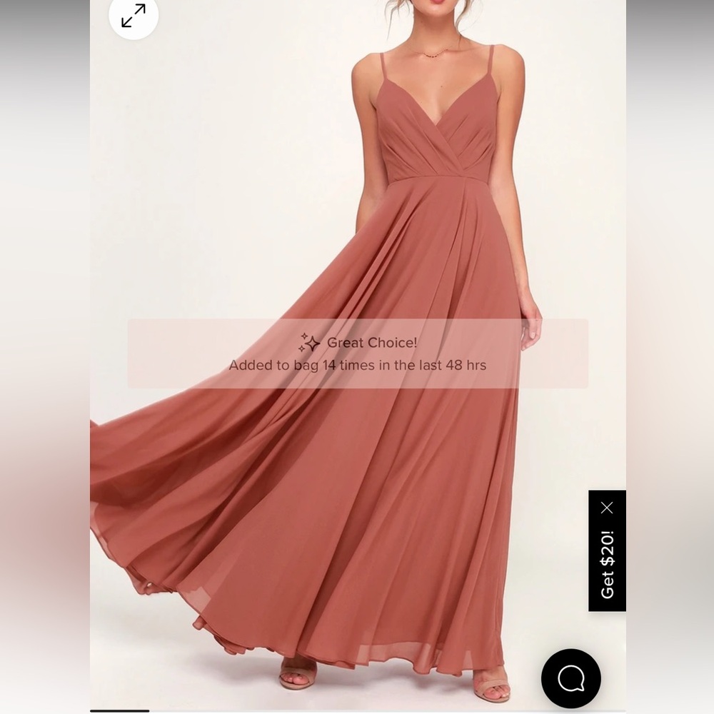 Lulu's size small maxi dress in rusty rose color